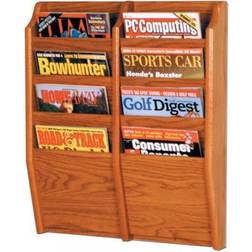 Wooden Mallet Cascade 8 Pocket Magazine Display Medium Newspaper Rack