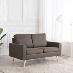 vidaXL Tweezitsbank Stof Taupe