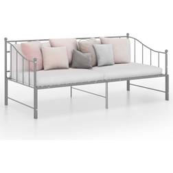 vidaXL Estructura Cama Extraíble Metal Gris 90x200 cm Sofá