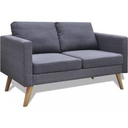 vidaXL Linley 2 Plazas Tapizado Tela Gris Oscuro 116 x 70 x 73 cm Sofá Sofá 3 Plazas