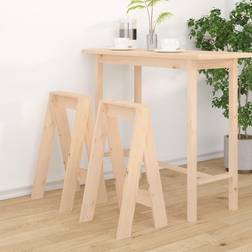 vidaXL Taburetter 2 massivt Småbord