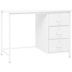 vidaXL Industrial Desk With Drawers White 41.3'x20.5'x29.5' Steel Escritorio de escritura