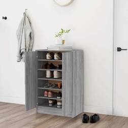 vidaXL Zapatero Madera Contrachapada Gris Sonoma 60 x 35 x 92 cm Organizador de zapatos