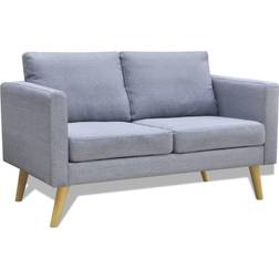 vidaXL 2-Sitzer Stoff Hellgrau Sofa