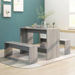 vidaXL grey sonoma Dining Set 3pcs