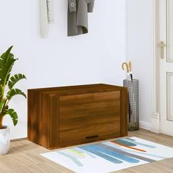 vidaXL Wandschoenenkast 70 x 35 x 38 cm Massief Grenenhout Bruineiken