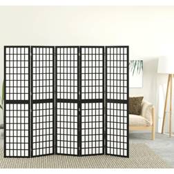 vidaXL Plegable 5 Paneles Estilo Japonés Negro 200x170 cm Biombo