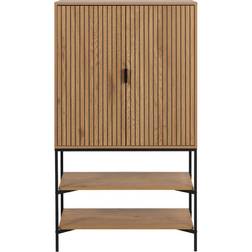 Highboard Jaipur Mit Geriffelter Front Vitrine en verre