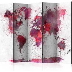 Arkiio World Map: Red Watercolors II Rumsavdelare