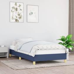 vidaXL Estructura De Cama De Tela Negro 100x200 cm - Azul