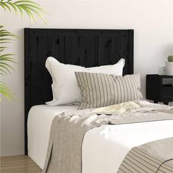 vidaXL De Cama Madera Maciza De Pino Negro 95.5x4x100 cm Cabecero