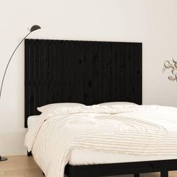 vidaXL De Cama Pared Madera Maciza Pino Negro 159.5x3x110 cm Cabecero