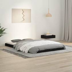 vidaXL Bedframe Massief Grenenhout Zwart 120x190 cm