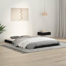 vidaXL Estructura De Cama De Madera Maciza Pino Negra 120x190 cm