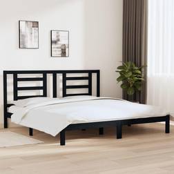 vidaXL Svart Massiv Furu 200x200 cm Sängram