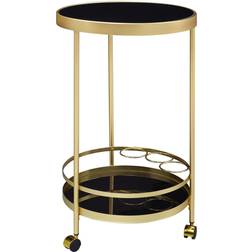 Wohnling Rundt Sidebord Med Hjul Glasplade 45 cm Rullebord