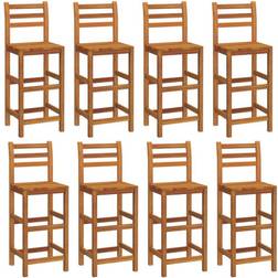 vidaXL Tabourets Lot De 8 Bois Massif D'Acacia Tabouret de bar