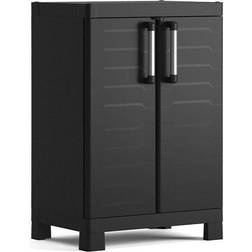 Keter Detroit Base Indoor Garage Utility Multi Purpose Black Storage Cabinet