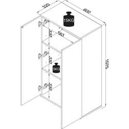 VCM Armoire Dalosa 3 Compartiments Buffet