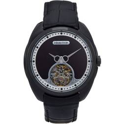 Heritor Automatic Mens Roman Semi-Skeleton Leather-Band Watch One Size
