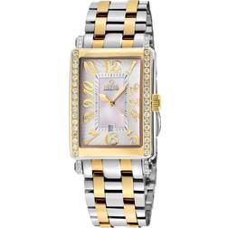 Gevril Womens Ave of Americas Mini Women’s Two toned IPYG Diamond Case, White MOP Gold One Size
