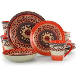 Elama 16-Piece Zen Rust Mozaik Dinner Set 16