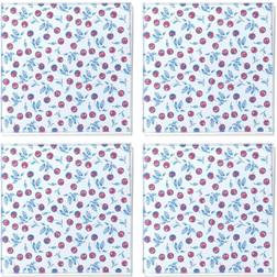 American Atelier Cherries Galore Set of 4 Glass Coasters 4 x 4 Coaster 4pcs