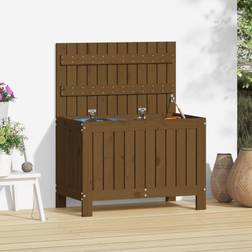 vidaXL Caja De Almacenaje Jardín Madera Pino Marrón Miel 76x42.5x54 cm - Marrón