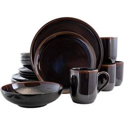 Elama Midnight Beach 16 Dinner Set