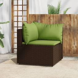 vidaXL Garten-Ecksofa mit Kissen Braun Poly Rattan Modulsofa