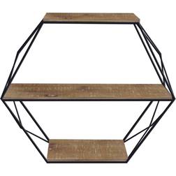 Sagebrook Home Metal/Wood 3 Wall Shelf