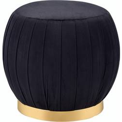 Benjara Fabric Upholstered Pouffe