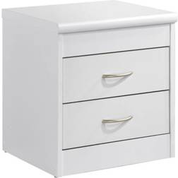 Hodedah 2-Drawer Nightstand in White Bedside Table