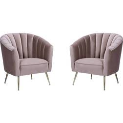 Manhattan Comfort Set of 2 Blush Kitchen Chair