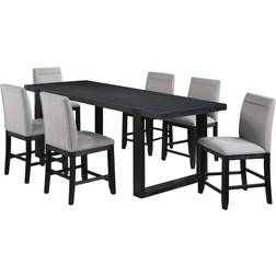 Steve Silver Yves Extendable Rubbed Charcoal Dining Set