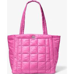 Michael Kors MK Lilah Large Quilted Recycled Polyester Tote Bag Cerise