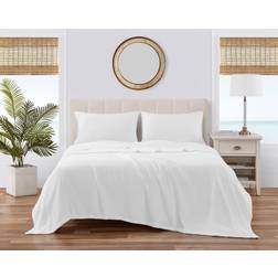 Tommy Bahama Coast Cotton Blankets White (228.6x228.6cm)