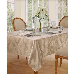 Elrene Newbridge Barcelona Luxury Damask Tablecloth Gold, Beige