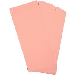 Exacompta Bristol Card Punched Dividers Pack of 100 105 x 240mm 180gsm Paper 2-Hole Punched Horizontal Organise A4 Documents Pink Colour