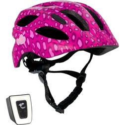 Crazy Safety Casco da Bici per Bambini di 6-12 Anni Macchie Rosa Omologato EN1078 rosa rosa rosa