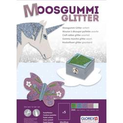 Glorex Moosgummi Glitter sortiert, 5 Stück