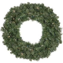 Northlight 36" Pre-Lit Led Canadian Pine Artificial Wreath Clear Lights Christmas Decoration