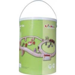 Spielmaus Holzeisenbahn-Set 38-teilig, Motorikspielzeug