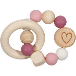 Goki Wooden Gripping Ring Heart Pink