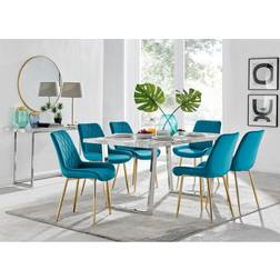 Furniturebox Blue Kylo Dining Set