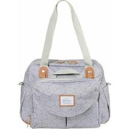 Beaba Wickeltasche Genève II Modulierbar, großes Fassungsvermögen Vordertasche abnehmbar, Wickelunterlage Isolierfach für Babynahrung, Befestigungssystem für Kinderwagen Wolken