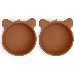 Nuuroo Alex silicone dyb tallerken 2-pakke Koala Caramel Café