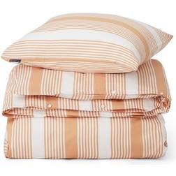 Lexington Striped Cotton Sateen Dynebetræk Beige, Hvid (220x)