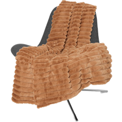 Skinnwille Stripy Pläd Cognac Filt Brun (170x120cm)