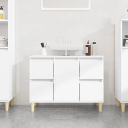 vidaXL Mobile Lavabo Bianco 80x33x60 cm Legno Multistratocod MXL 78336